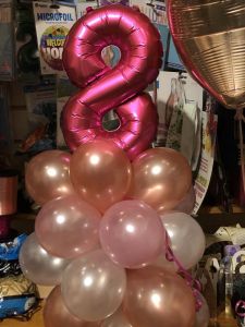 Balloon base with numbers or foils